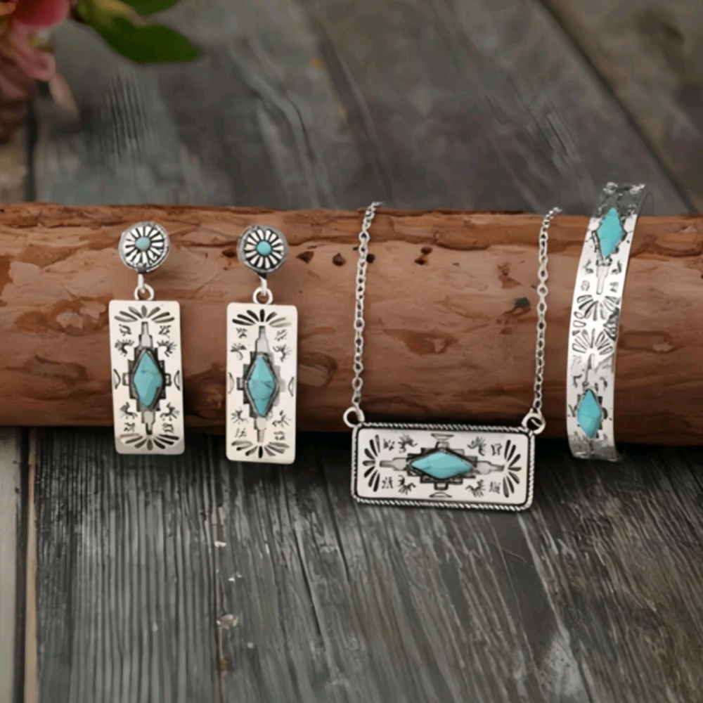 Turquoise and Silver Earrings